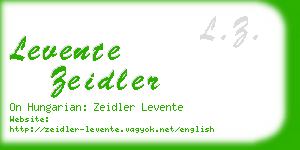 levente zeidler business card